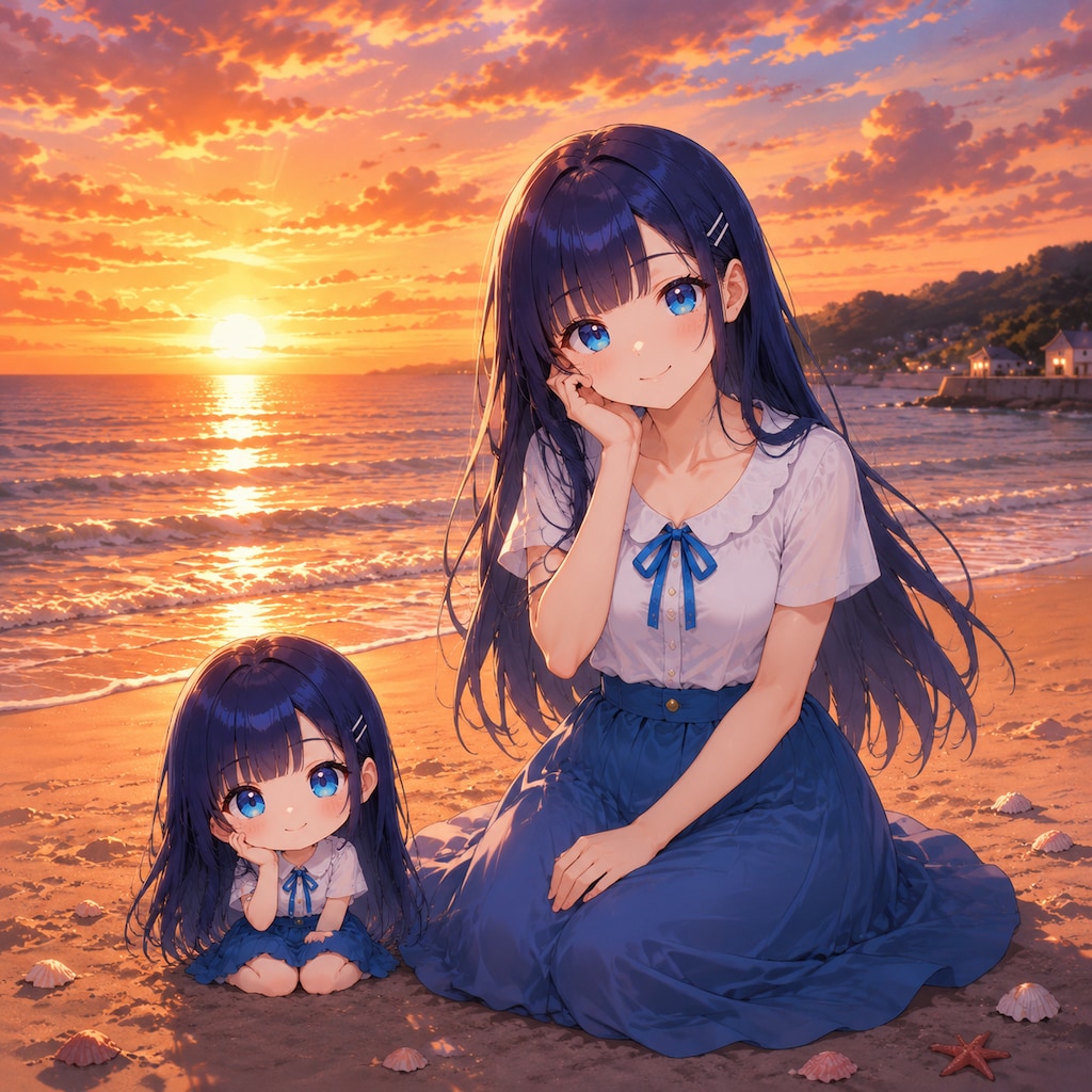今日ガツる。(夕日を眺む。でこっち見てるver付き)