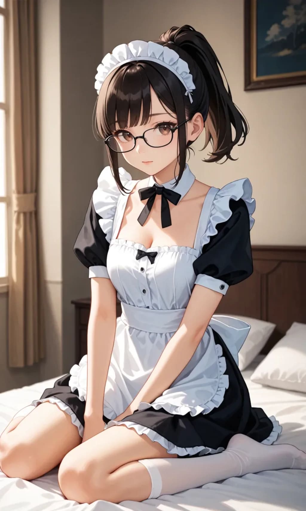 眼鏡ポニテメイドさん