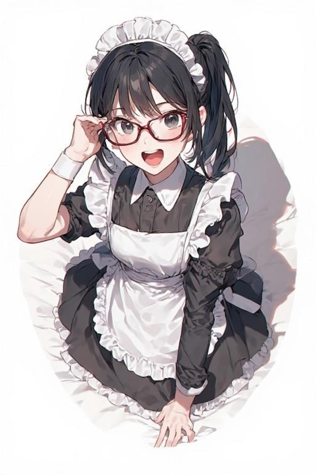 眼鏡ポニテメイドさん