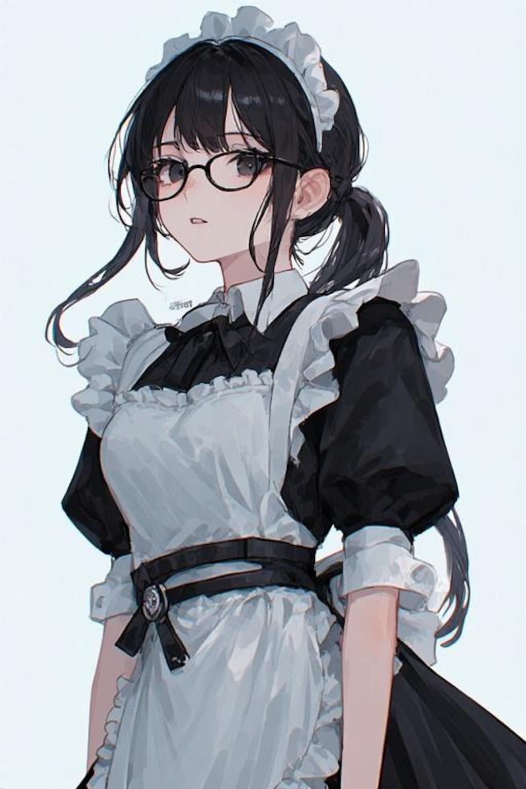 眼鏡ポニテメイドさん