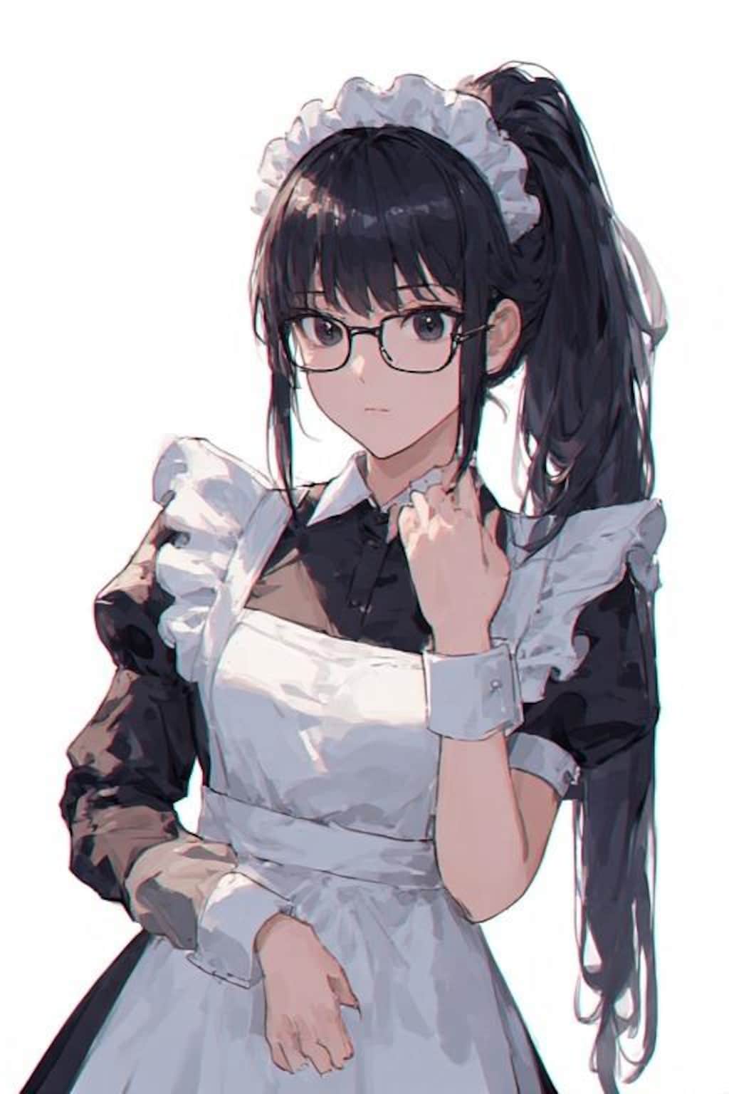 眼鏡ポニテメイドさん