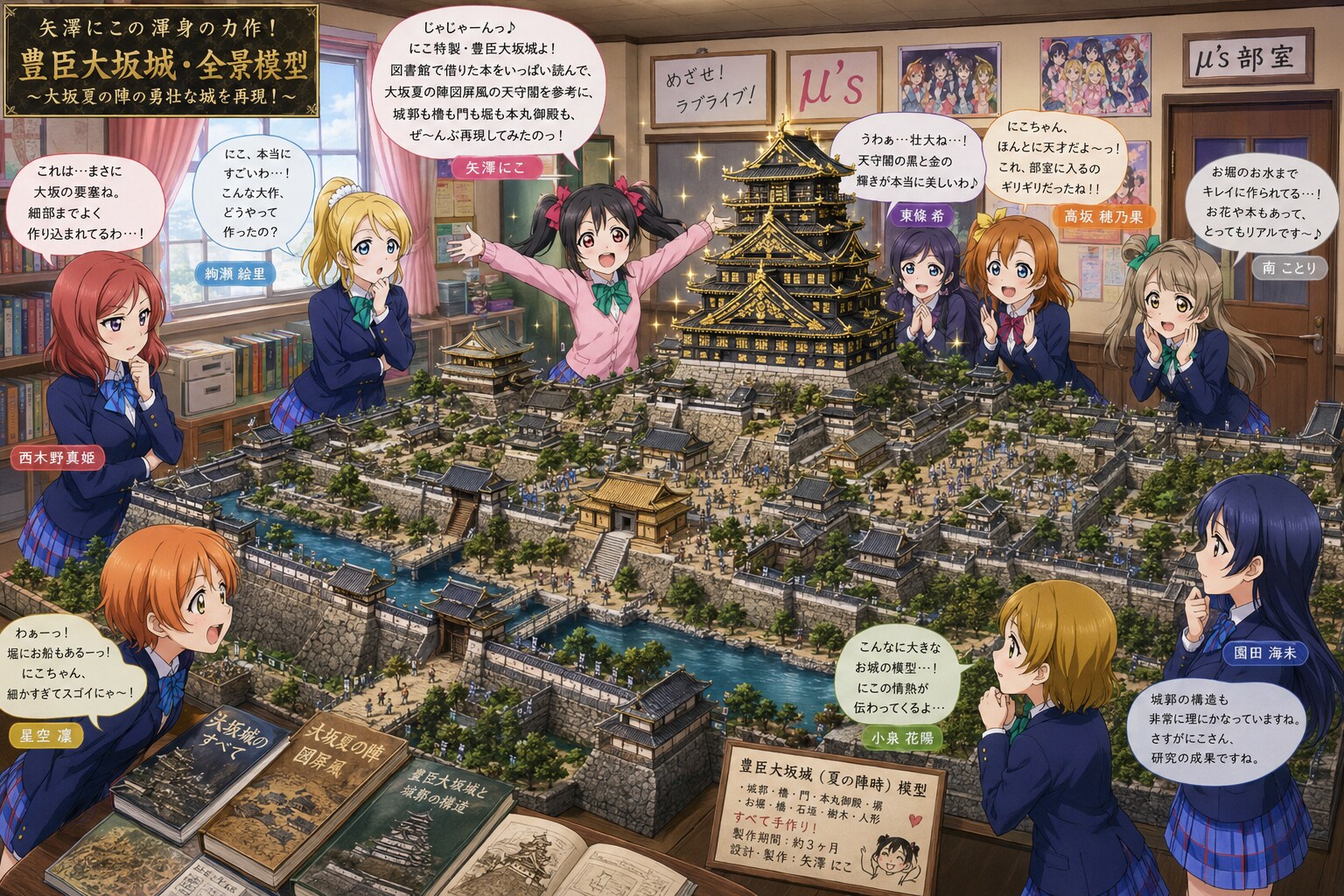 矢澤にこが組み立てた豊臣時代の大坂城の模型