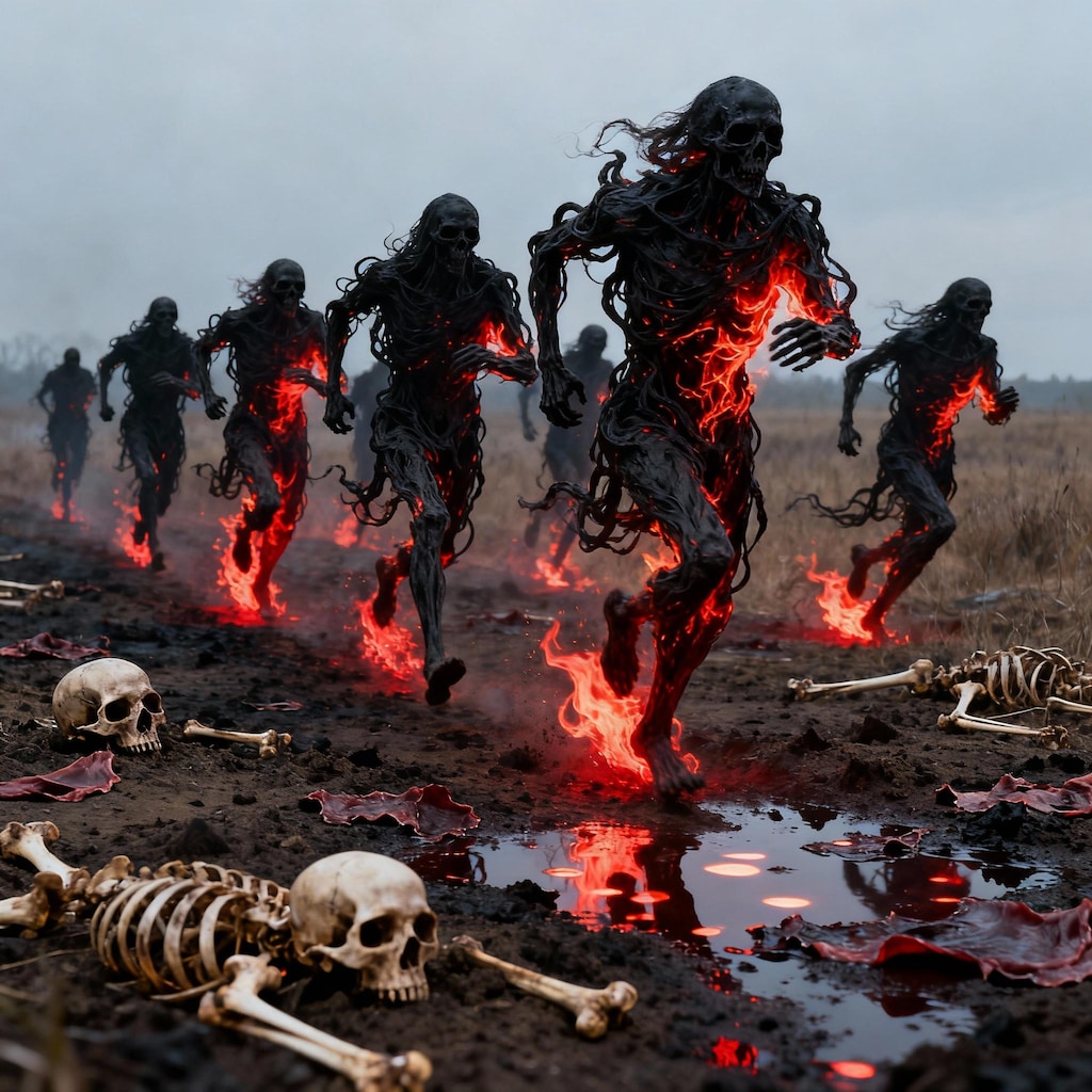 荒野を走る死神の列