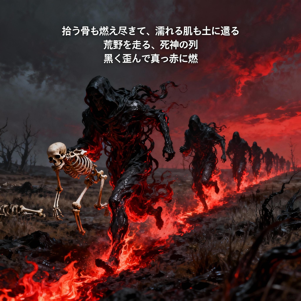 荒野を走る死神の列