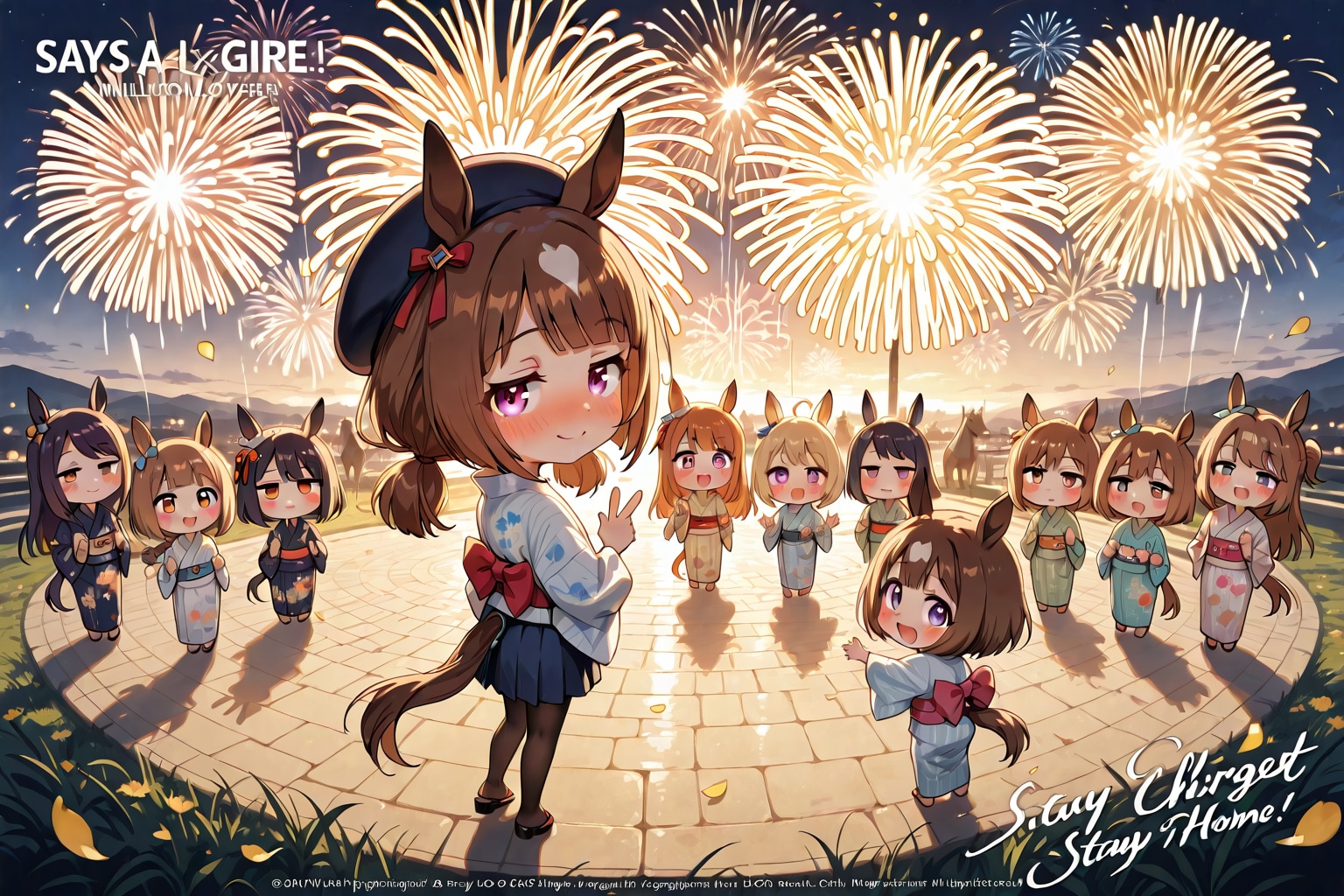 ちびちゃんと、花火大会-♪。 | の人気AIイラスト・グラビア