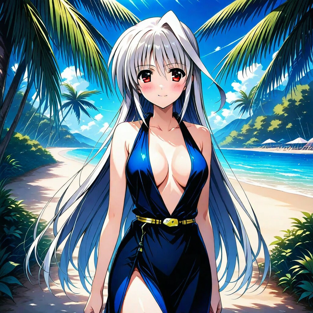 リインと浜辺の散歩