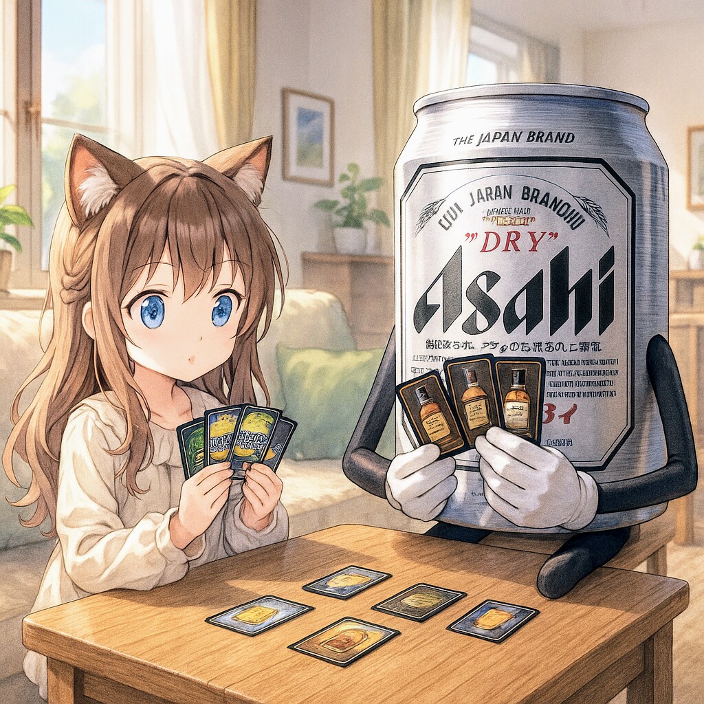 サケーディングカードゲームをする小さな女の子