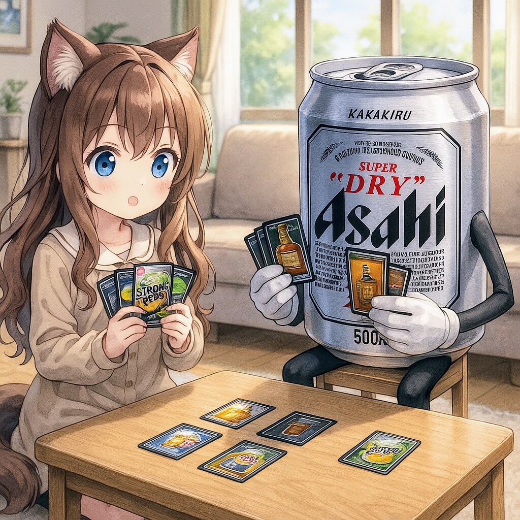 サケーディングカードゲームをする小さな女の子