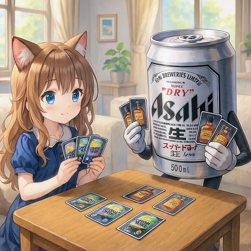 サケーディングカードゲームをする小さな女の子