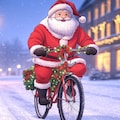 初めて自転車に挑戦するサンタ→サンタは自転車でプレゼントを運ぶ【サンター協会】 3枚目