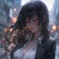雨に濡れたOL 4枚目
