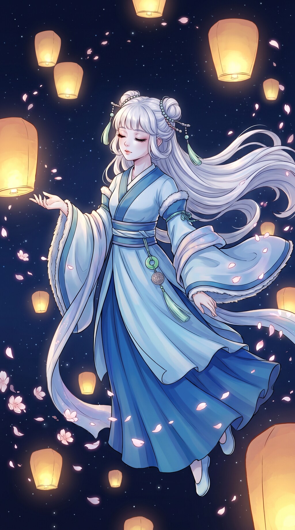 燈海に舞う白華