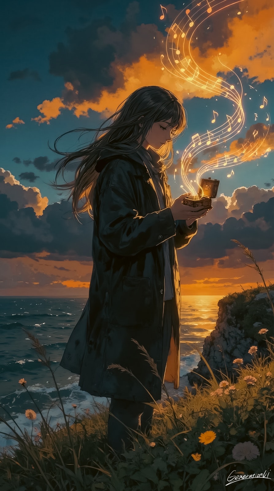 海に流したプレイリスト／スマホ壁紙アーカイブ | の人気AIイラスト・グラビア