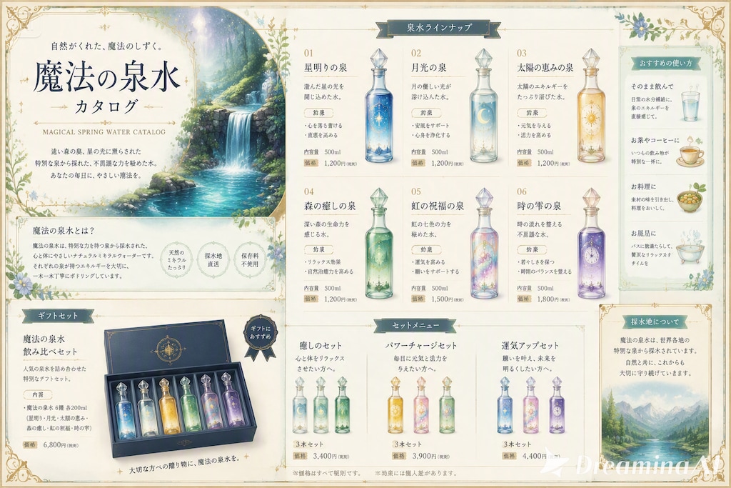 『魔法の泉水カタログ。』