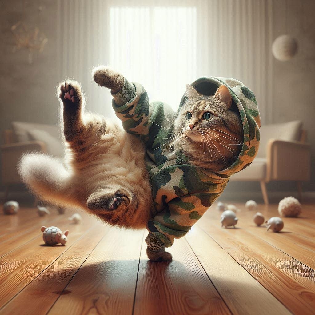 カモフラージュする猫