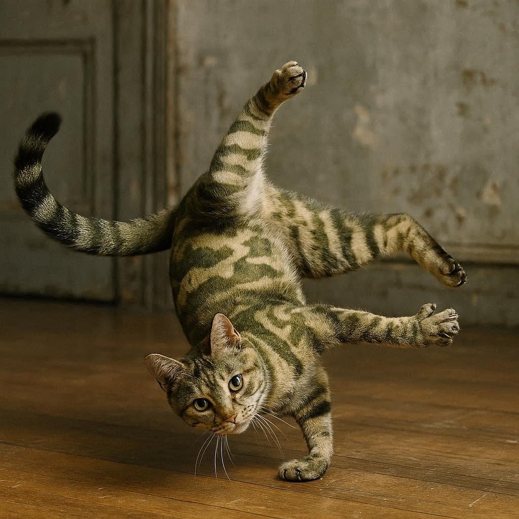 カモフラージュする猫