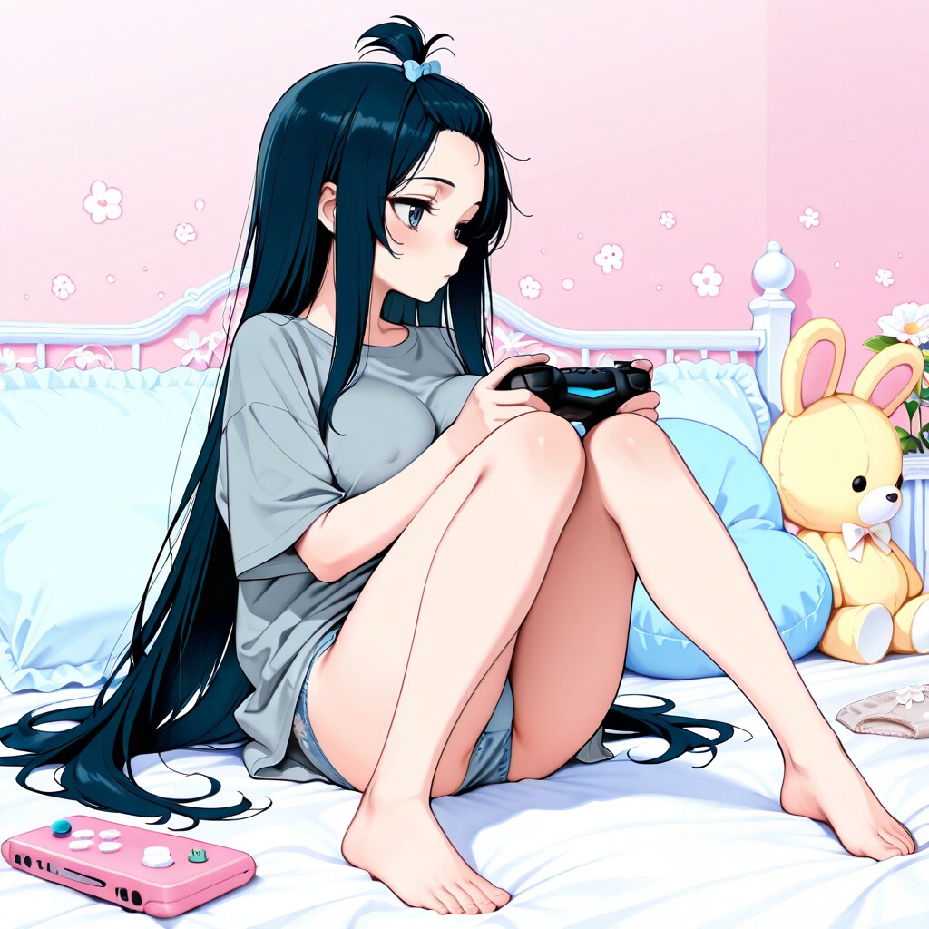 ゲームに夢中でチラっと…