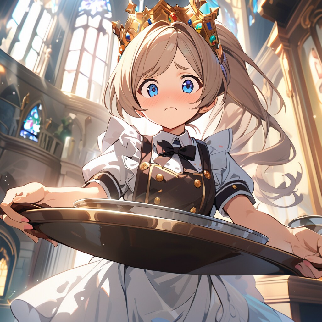 メイド体験をするお姫様