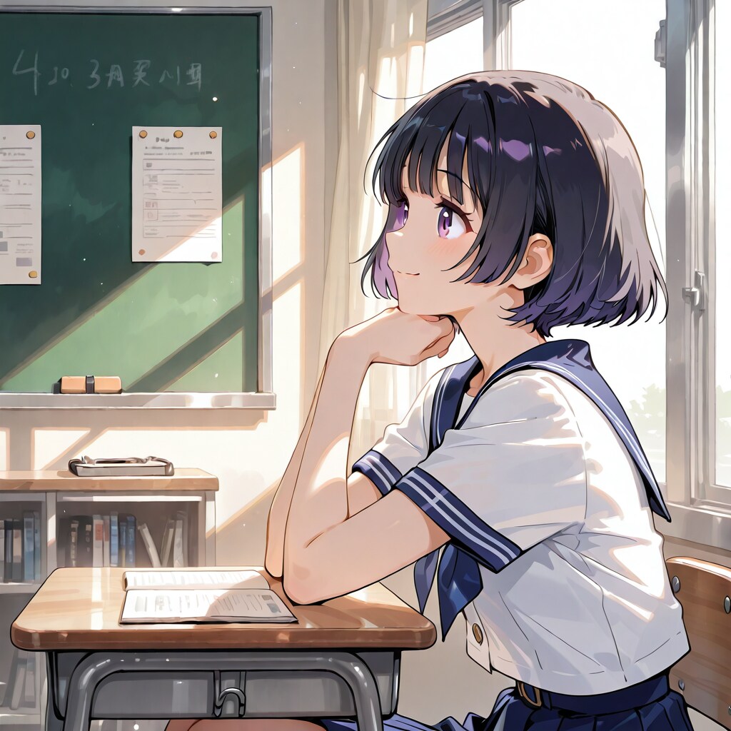 教室で