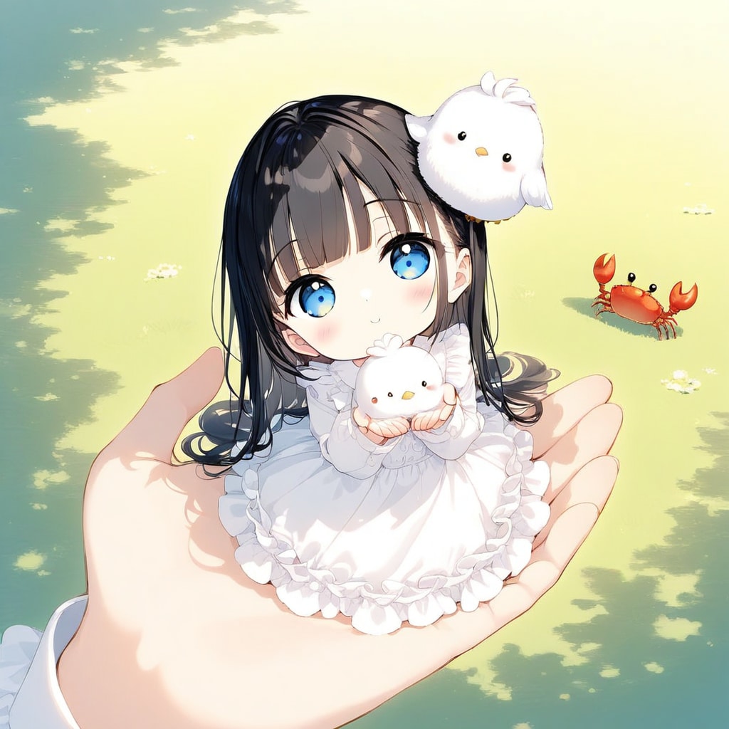 てのひらにカニさんを