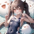 競泳水着胡桃❤ 2枚目