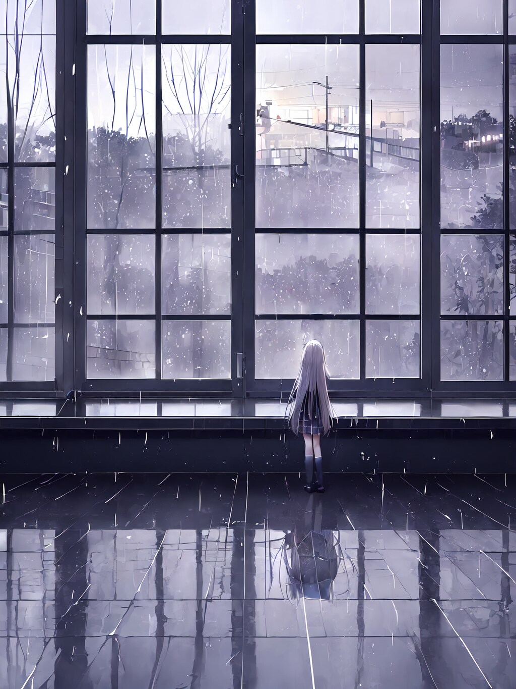 骨まで冷え込むの冬の雨