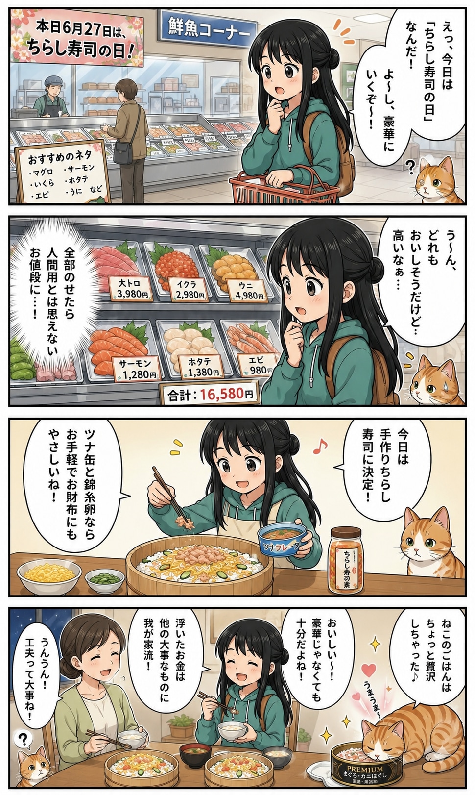 ねこのご飯が豪華でしょ～！？