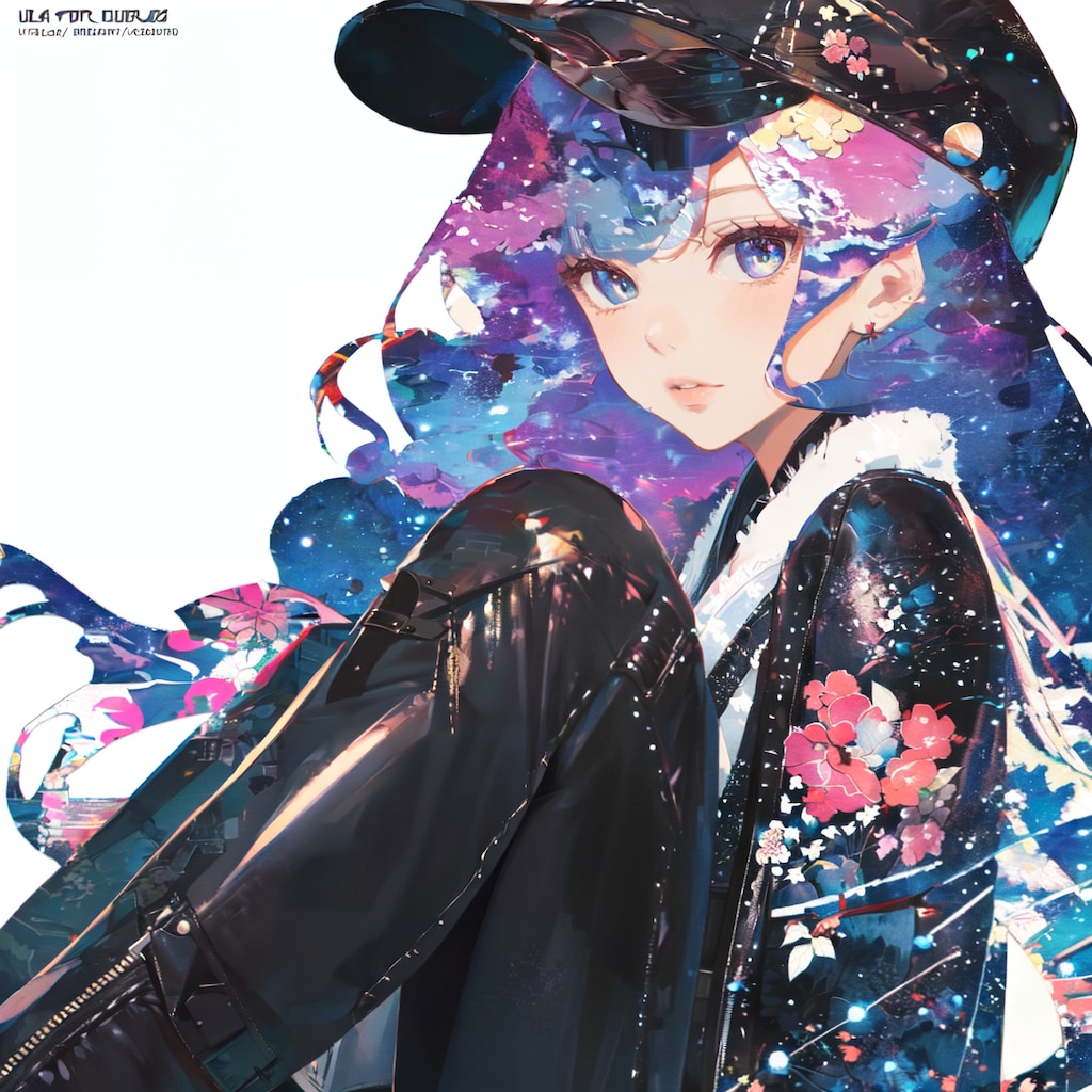 CDジャケット風 LoRA：hair_with_sceneryテスト