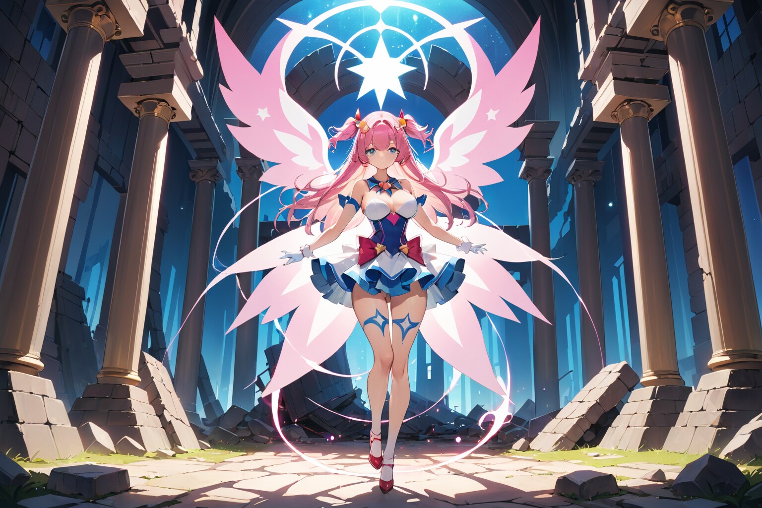 遺跡に降り立つ魔法少女