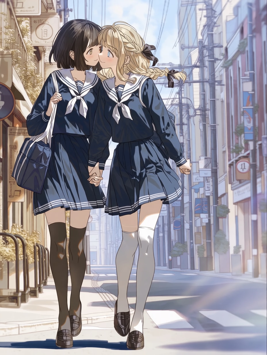 キスしたい二人のJK40 | の人気AIイラスト・グラビア