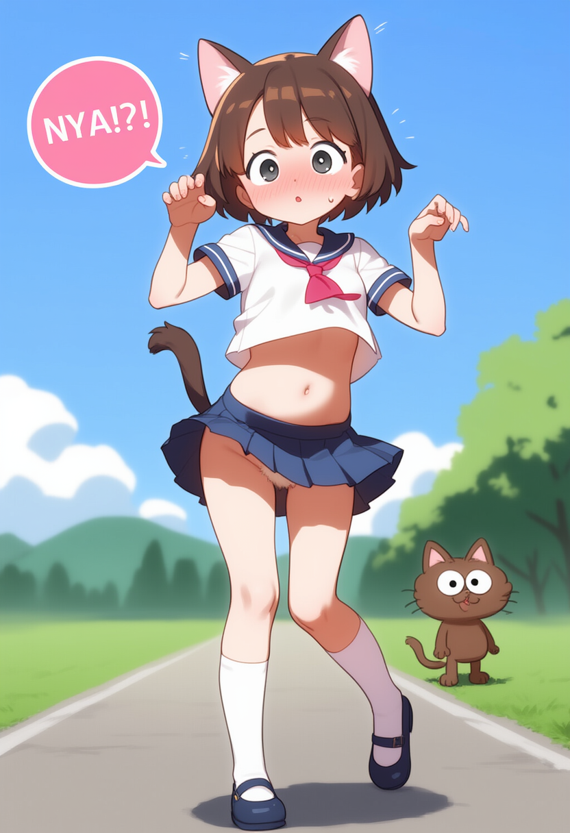 猫と入れ替わりかけている女の子