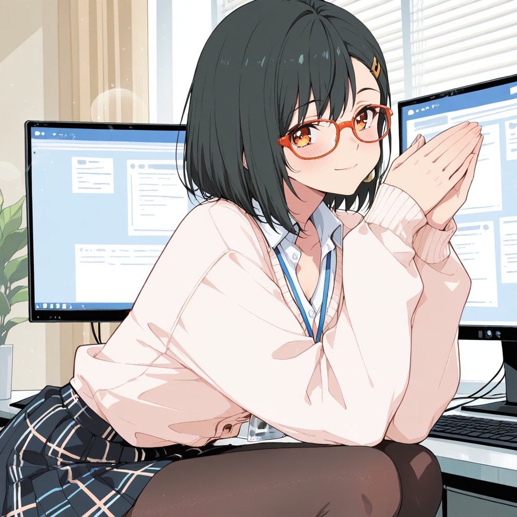 萌え袖総務ちゃん。