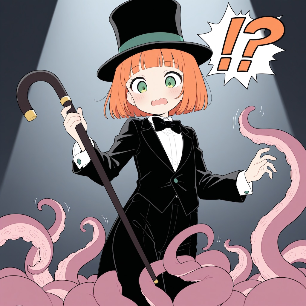 【シルクハット】手品を披露するぷらんとゔぁいんずちゃん