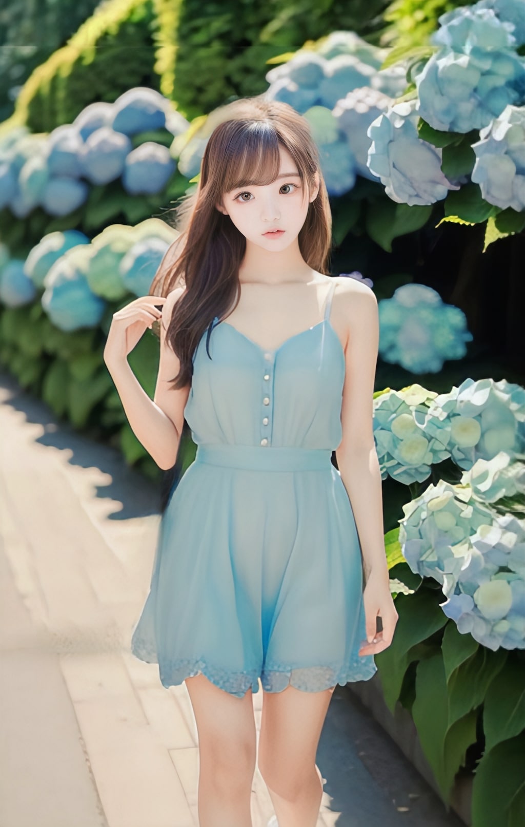紫陽花が咲く遊歩道