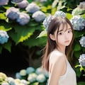 紫陽花が咲く遊歩道 2枚目