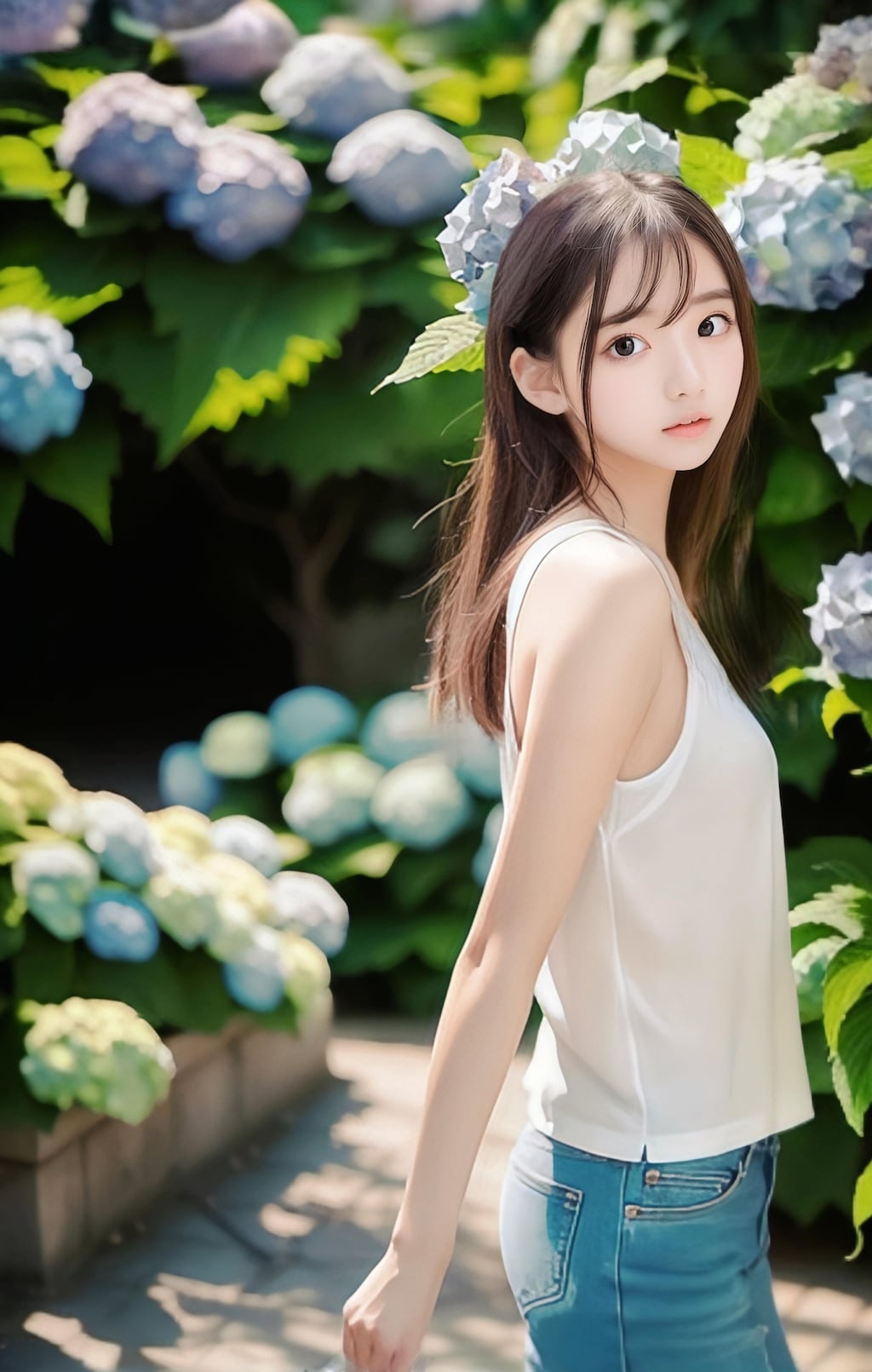 紫陽花が咲く遊歩道