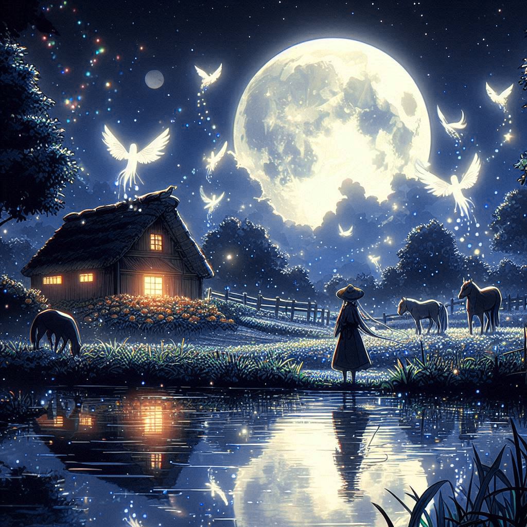 農業を見守る月の精霊