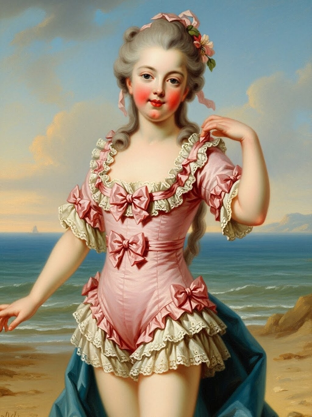 フランソワ・ブーシェの描いた水着(笑)美少女　ImageFX