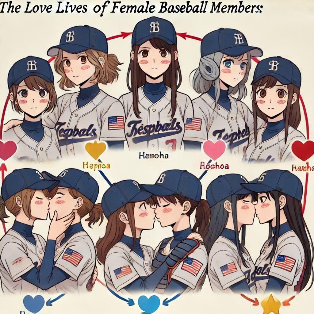 女子野球部員の恋愛模様　相関図で | の人気AIイラスト・グラビア