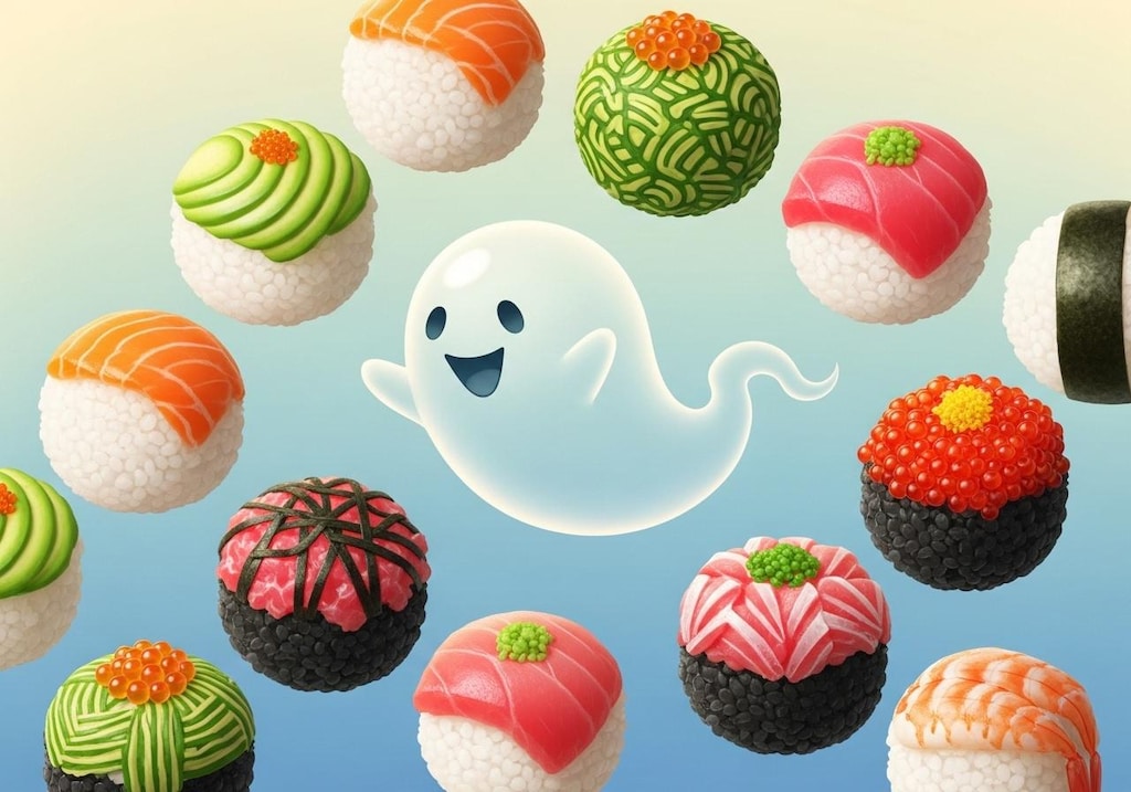 手毬寿司を用意するお化け大将