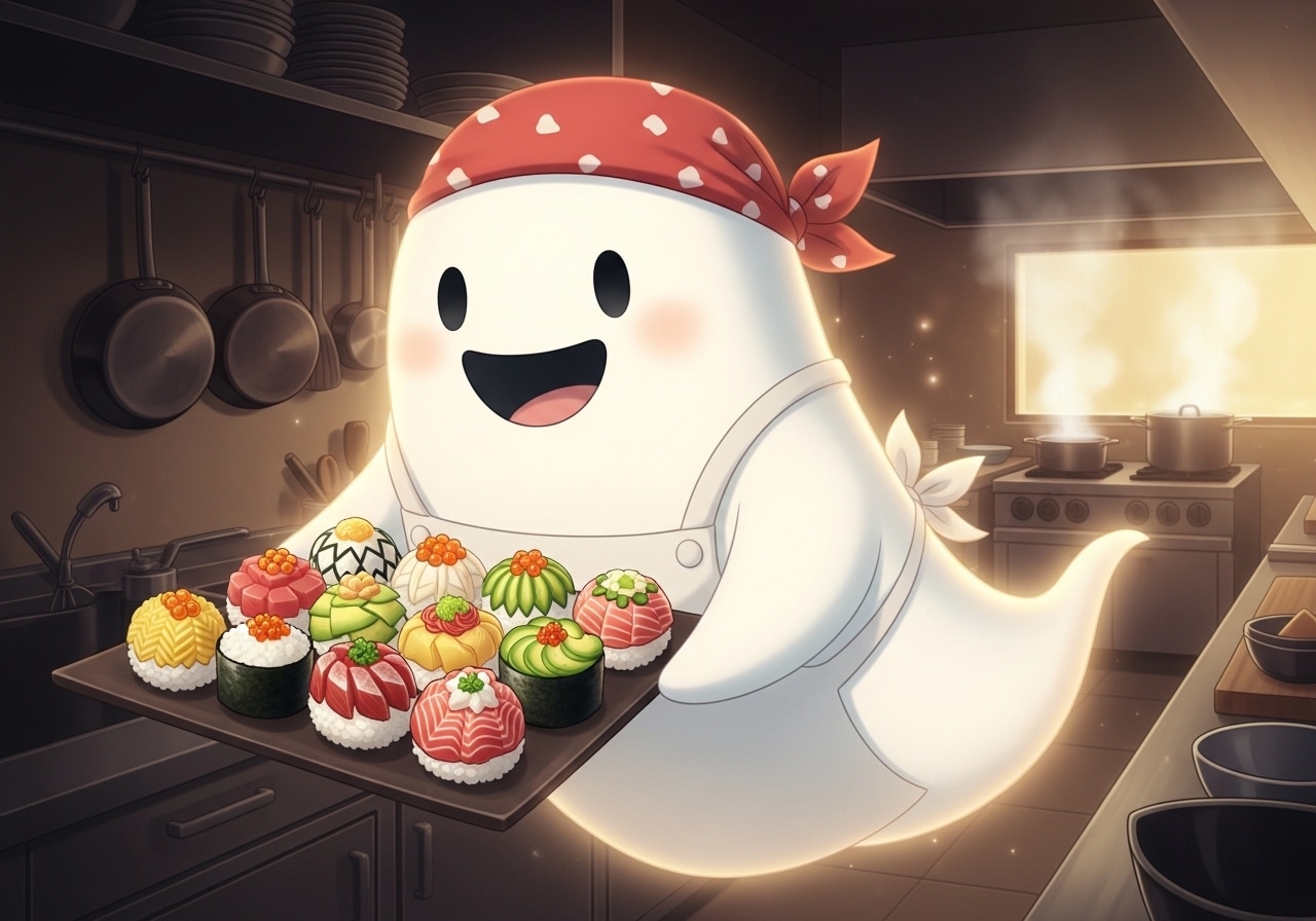 手毬寿司を用意するお化け大将 | の人気AIイラスト・グラビア