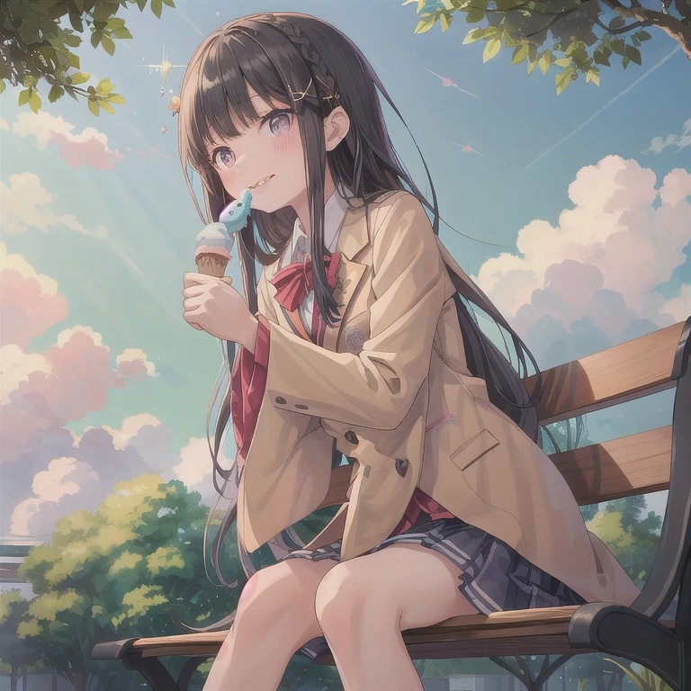 黒髪ロングでブレザーの少女９２ | の人気AIイラスト・グラビア