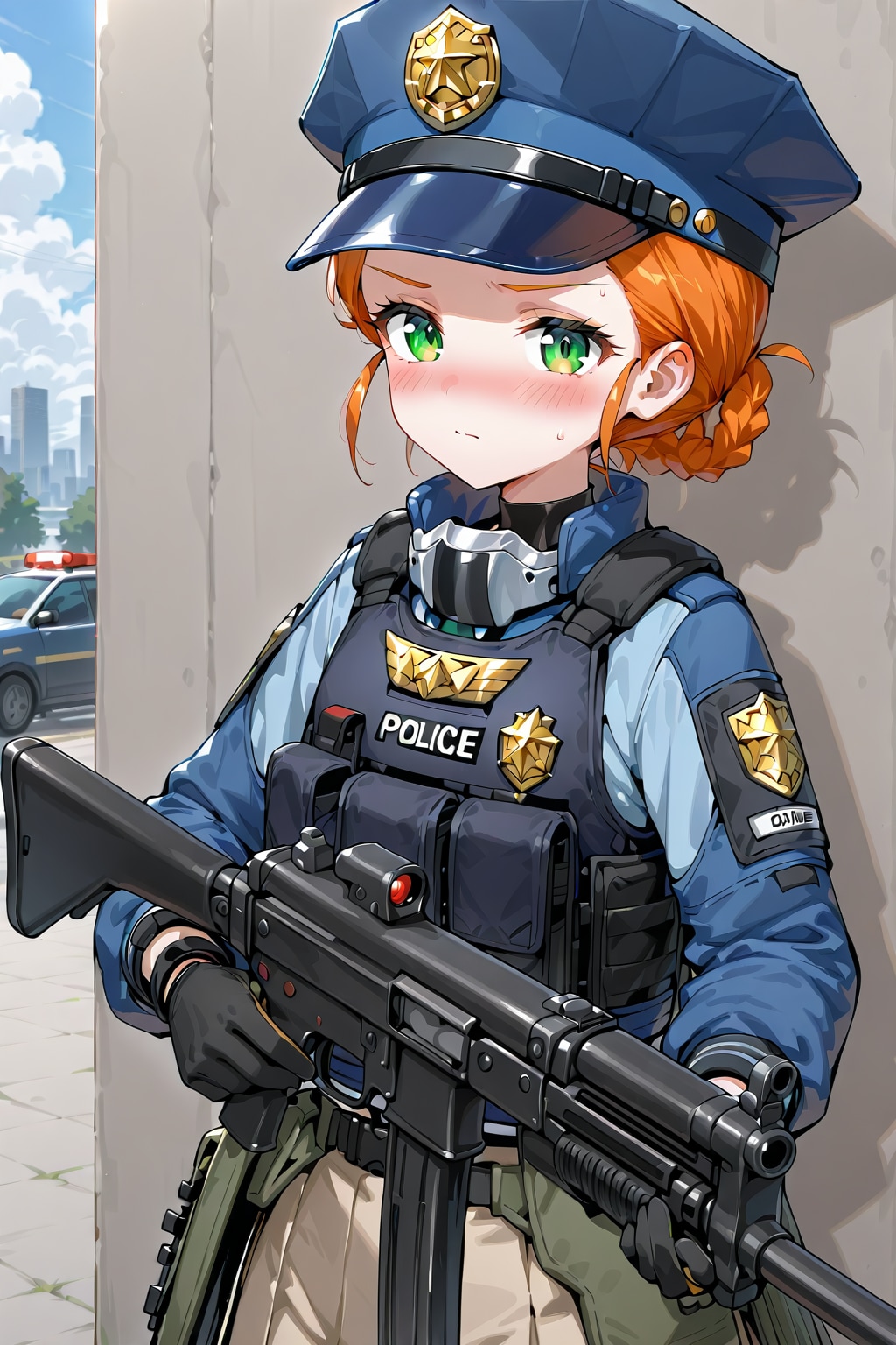 重装備の女警官