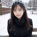 雪景色と女性 3 7枚目