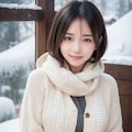雪景色と女性 3 3枚目
