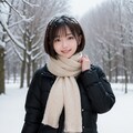 雪景色と女性 3 6枚目
