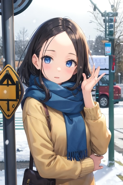 雪が降ってる街 | の人気AIイラスト・グラビア