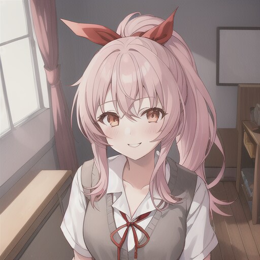 教室で笑顔