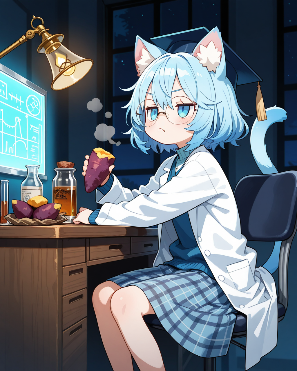 美味しい焼き芋を研究する夏嶺まきちゃん