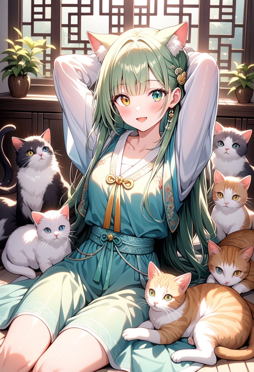 緑髪娘ほか　リラックス
